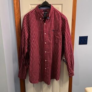 Chaps 3XT burgundy plaid shirt long sleeve